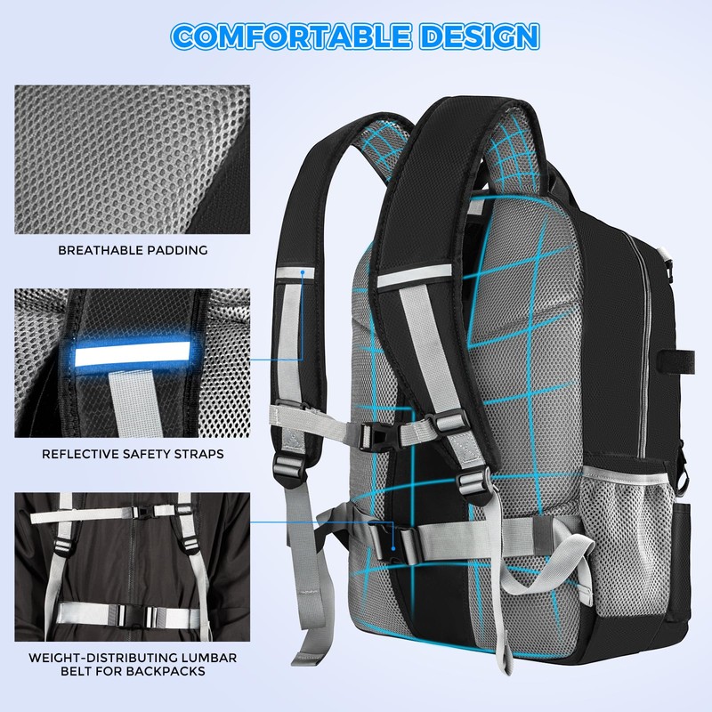 Lacrosse Bag, Lacrosse backpack with Stick Holder & Hidden Zipper