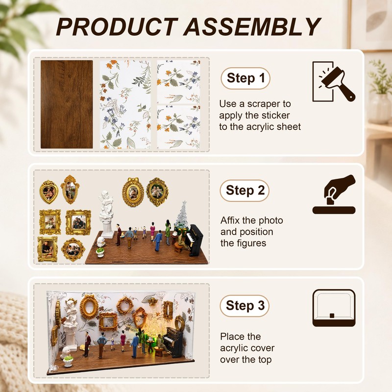 DIY Mini Museum Kit Pet Memorial Shadow Box with LED