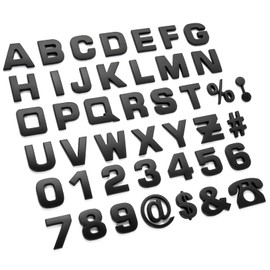 Lamoutor 43Pcs Car Emblem Letters Sticker DIY 3D Chrome Number Symbol Badge Decal（Black）