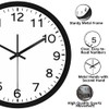Timethink Modern Design Run Backwards Quiet Sweep Clock with Metal