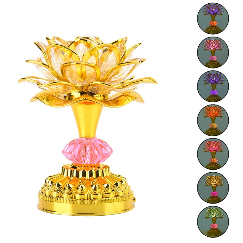 Dharma Set Buddhism Singing Buddha Lotus Lamp for Buddhist Music
