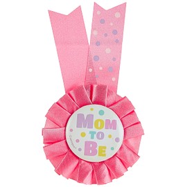 Pink Mom to Be Baby Shower Award Ribbon