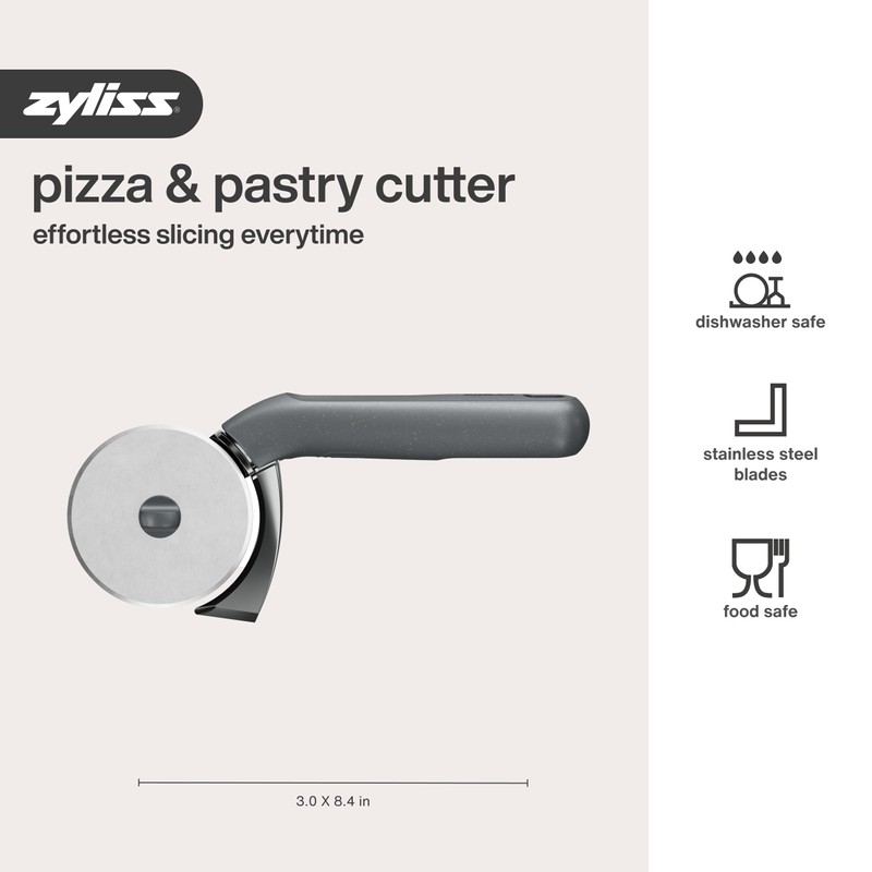 Zyliss Pizza and Pastry Cutter, Stainless Stell Pizza Wheel, Crust