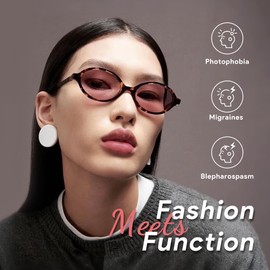 ZIHVEUC 2 Pack FL Fluorescent 41 Tinted Migraine Glasses Light Sensitivity Reading Glasses Indoor/Outdoor Photophobia Reader(Black+Tortoise,1.00)