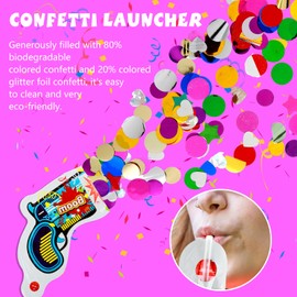 10PCS Party Poppers, Inflatable Confetti Cannons Fun Poppers Confetti Bomb Wedding, Birthday, Easter, St. Patrick’s Day Carnival Party Supplies Decoration