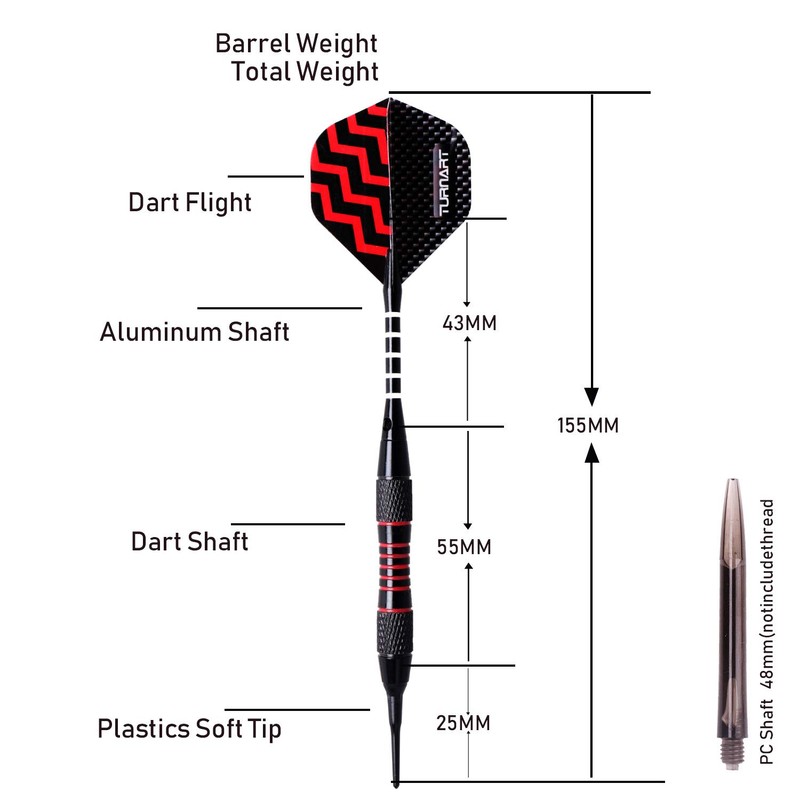 Turnart Darts Plastic Tip - Professional Soft Tip Darts Set