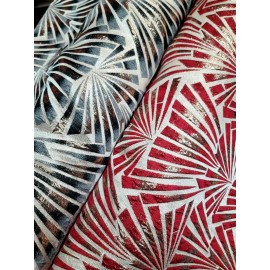 Divastyletextiles Metallic Brocade Fabric By Yard Red Gold Art Deco Beige Background Fashion Dress