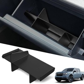 Organizador de almacenamiento de coche actualizado para Ford Maverick 2026 2022-2025, organizador de guantera, bandeja de compartimento de inserción ABS negro
