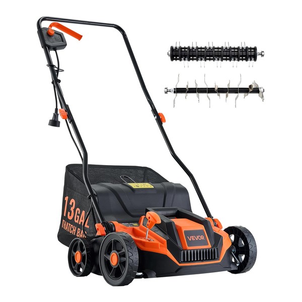 VEVOR 2-in-1 Electric Dethatcher and Scarifier, 13-Inch 13 Amp, Corded