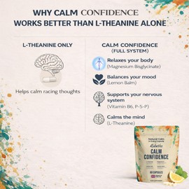 Rubeths Calm Confidence | Premium Stress & Anxiety Relief for Adults | L Theanine Supplement with Magnesium Glycinate, Lemon Balm & Vitamin B6. Supports Calm, Focus & Mood | Made in the UK, No Fillers