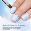 AIRSEE Nail Art Clean Up Brushes, 3 PCS Flat/Oval/Fine Angled