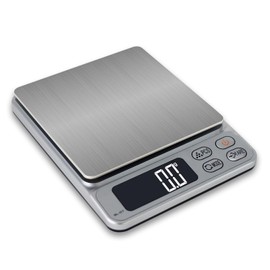 Scale Digital Scale Scale 3000 g Measuring Device 0.1 g Unit 6.6 lbs (3 kg) Kitchen Cooking Scale (Silver)