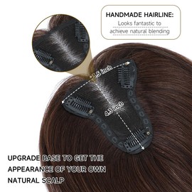 forfeels Hair Toppers For Women Real Human Hair 9 * 11 Mocha Brown Hair Pieces For Thinning Hair 360° Cover Human Hair Topper For Add Hair Volume