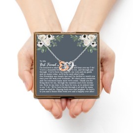 Pyoul Halskette für die beste Freundin, Geschenk für die Braut, an meine beste Freundin am Hochzeitstag, Brautgeschenk von Trauzeugin, Hochzeitsgeschenk, Metall