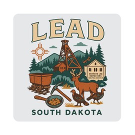 Lead South Dakota Souvenir 4-Pack Acrylic Coaster – 4" Durable Drink Coaster Keepsake Gift