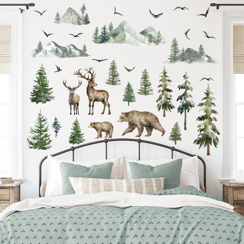 Mountain Wall Decals Large Pine Tree Wall Decals Peel and