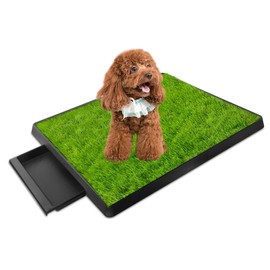 Dog Litter Box, Artificial Grass for Dogs Potty with Tray, Fake Grass Patch for Dogs Indoor and Outdoor Use, Puppy Training Pad, Best for Medium and Small Dog, by GPCT