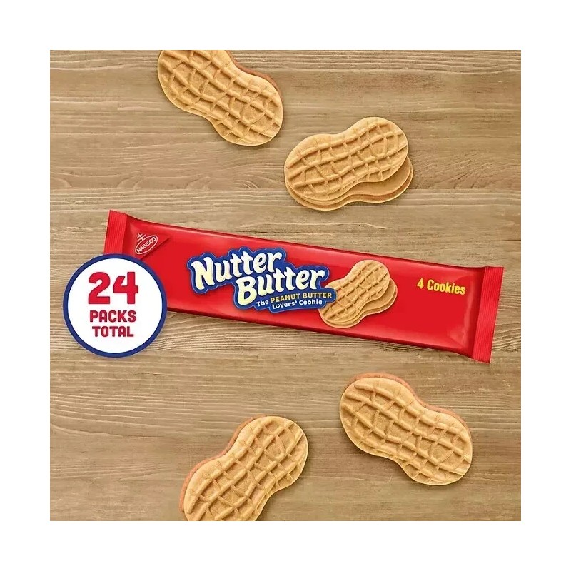Nutter 3 PACK - Nutter Butter Peanut Butter Sandwich Cookies,