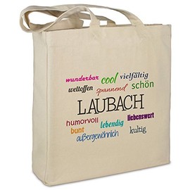 'Town Fabric Case with/LAUBACH – Beneficial Effects – ORT – Beige – Fabric Bag – Jute Bag Shopping Bag – Bag