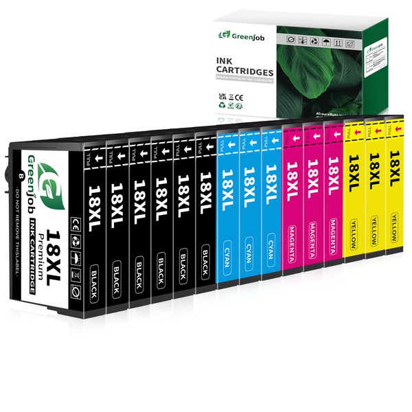 Greenjob 18XL Ink Cartridges Replacement for Epson 18 Ink Cartridges