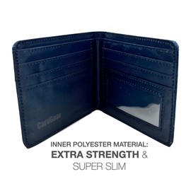 CardGear RFID Blocking Full Size Bifold Wallet with 8 Slots, 1 Key Pocket, Cash Divider, and Large ID window, Come with ECO-friendly Gift Box (Canvas, Denim Blue)
