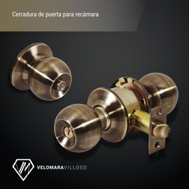 LION TOOLS - Cerradura Chapa Perilla Puerta Recamara Laton Antiguo Pomo