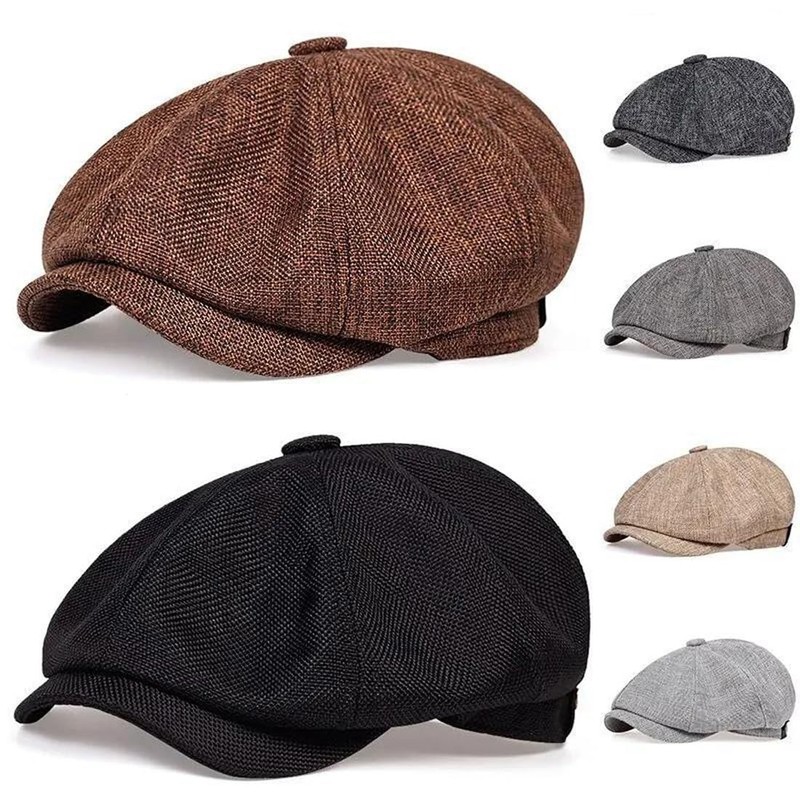 Yixda Herren Schiebermütze Barret Cap Unisex Sommer Atmungsaktiv Schirmmütze Kappe