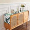 Table Runner Leaves Green Spring Summer Modern Polyester Linen Table