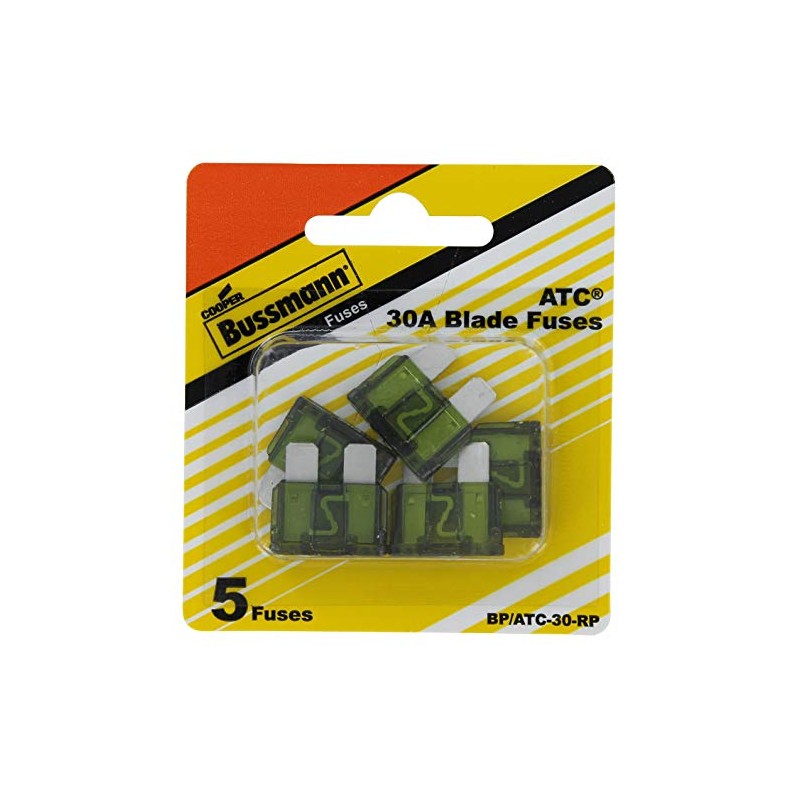 Bussmann (BP/ATC-30-RP) 30 Amp ATC Blade Fuse, Pack of 5