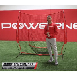 PowerNet Baseball Softball Practice Net 7x7 Bundle + I-Screen (1 Frame + 2 Nets) | Training Aid Equipment | Instant Pitcher Barrier from Line Drives Grounders | Front Toss | Hitting Fielding Drills
