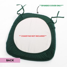 YOUR CHAIR COVERS - Stretch Spandex Chiavari Pad Covers (Pack of 10) - Stretch Fitted Chiavari Chair Seat Cushion Cover, Removable Washable Furniture Protector Slipcovers - Hunter Green