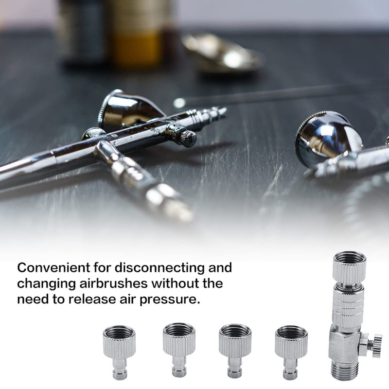 Artillery Airbrush Adapter Set, 5 Pieces Airbrush Quick Disconnect Coupling,