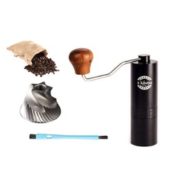 s kávou Portable Coffee Grinder Manual-Espresso Hand Grinder Coffee-Manual Coffee Bean Grinder-Travel Coffee Grinder Hand Coffee Grinder Burr (Black)