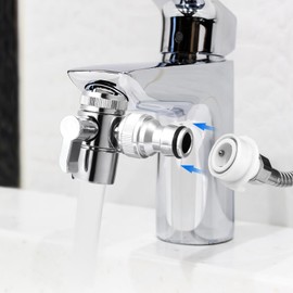 DOITOOL Faucet Diverter Valve with Aerator and Male Threaded Adapter, 2-Way Diverter Valve,Kitchen Sink Aerators Faucet Splitter Faucet Adapter for Washing Machine Hose Attachment
