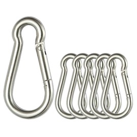 SMTUNG 6 Pack Spring Snap Hook 304 Stainless Steel Spring Snap Hook Carabiner Multifunctional Carabiner Camping Fishing Hiking Traveling