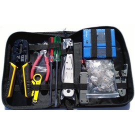 UbiGear® Network/Phone Cable Tester + RJ11/RJ12/RJ45 Network Cable Crimper + RJ45 CAT5e Connectors Plugs/Boots Stripper Network Tool Kits (Premium 568 Tool Kits)