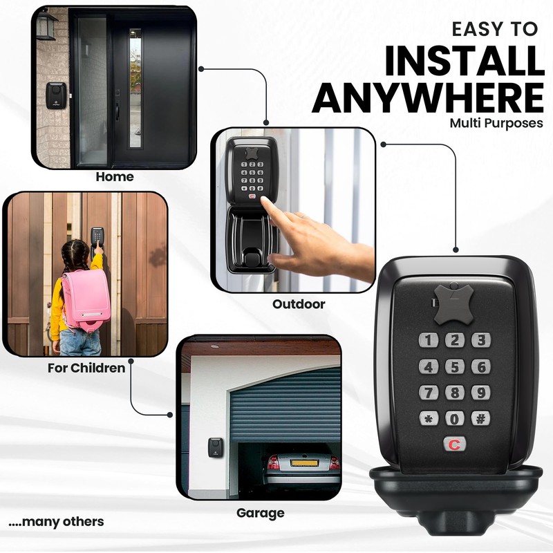 STYLIFYZ Key Safe Wall Mounted - 12-Digit Combination Key Lock