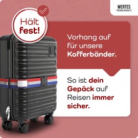 Luggage Strap Set of 4 – Suitcase Straps Safe & Eye-catching – Luggage Strap with Name Tags – Luggage Strap – Colourful