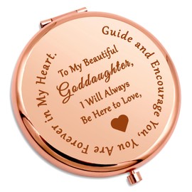 Goddaughter Gift Goddaughter Inspirational Compact Makeup Mirror Religious Gift Goddaughter Birthday Gifts Goddaughter Gifts from Godmother Godfather Christian Baptism Gift Folding Makeup Mirror