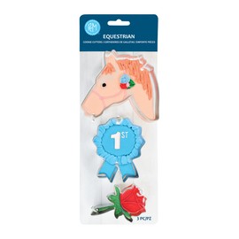 R&M International 5178 Equestrian Horse, Ribbon, and Rose Cookie Cutters 3-Piece Set