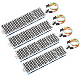 Dot Matrix FC16 4-in-1 Display Module with MAX7219 Chip, 32x8 LED Matrix, Compatible with Arduino, ESP32, ESP8266, Raspberry Pi, 4 Pieces