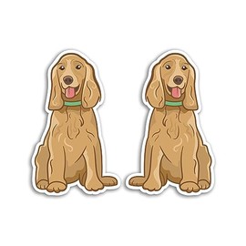 2 x 10cm Cocker Spaniel Dog Vinyl Stickers - Golden Blonde Dogs Puppy Animal Pets Cartoon Travel Luggage Laptop Scrapbook Sticker #81013