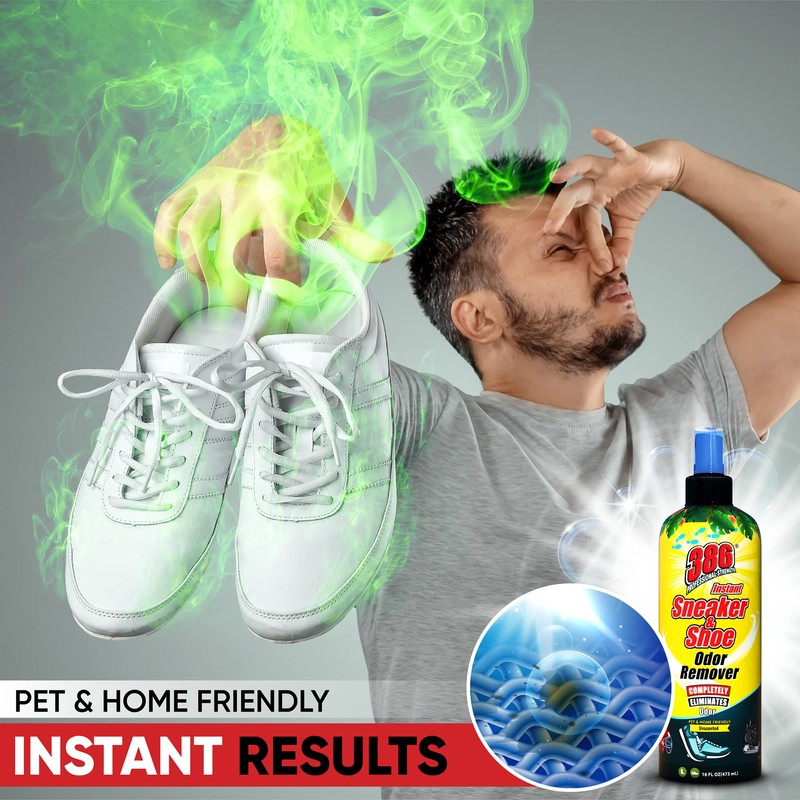 386 Professional Strength Shoe Odor Eliminator – 16Fl Oz Sneaker