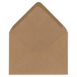 Glüxx Agent 25 x Kraft paper envelopes DIN C5 brown - 22.5 x 15.7 cm without window 120 g/m² - vintage envelopes with wet glue pointed flap