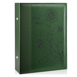 Miaikoe Photo Album 10 x 15 300 Photos Slip In, Large Capacity Leather Cover Picture Albums Holds 300 Horizontal 10 x 15 cm Landscape Photos for Wedding Family (Dark Green)