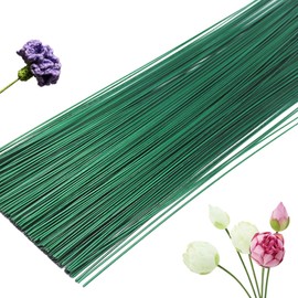 200 Pcs Floral Flower Stem Wire,16 Inch 22 Gauge Floral Stems,Green Crafting Floral Stem for Flower Arrangements DIY,Bouquent Stem Wrapping and Crafts
