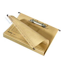Original Falken hanging file UniReg. Made in Germany. Made of recycled cardboard for DIN A4 with 2-ring mechanism and cardboard bottom 4 cm brown Blue Angel cabinet Authority for loose sheet filing