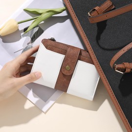 SENDEFN Small Wallets for Women Leather Bifold Compact RFID Blocking with ID Window