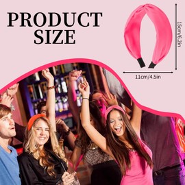 Aprince Neon Accessories 80s 90s Fluorescent Headband for Women Hot Pink Orange Knotted Headbands Hair Accessories for Women Girls