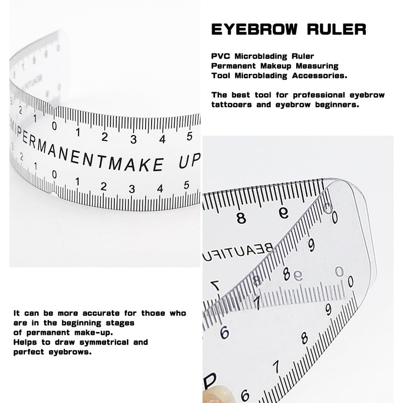 LNQ LUNIQI 1 x Eyebrow Microblading Ruler, Digital Eyebrow Ruler,